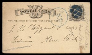 USA 1870s Dayton Ohio Blue Cancel Killer Postal Card Cover 96370