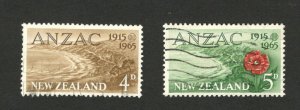 NEW ZEALAND - USED SET- ANZAC - FLOWERS - 1965.