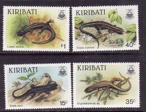 Kiribati-Sc#491-4- id9-unused NH set-Lizards-1987-please note there is gum glaze