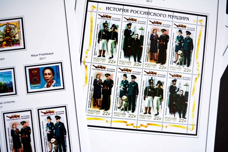 COLOR PRINTED RUSSIA 2017-2020 STAMP ALBUM PAGES (89 illustrated pages)