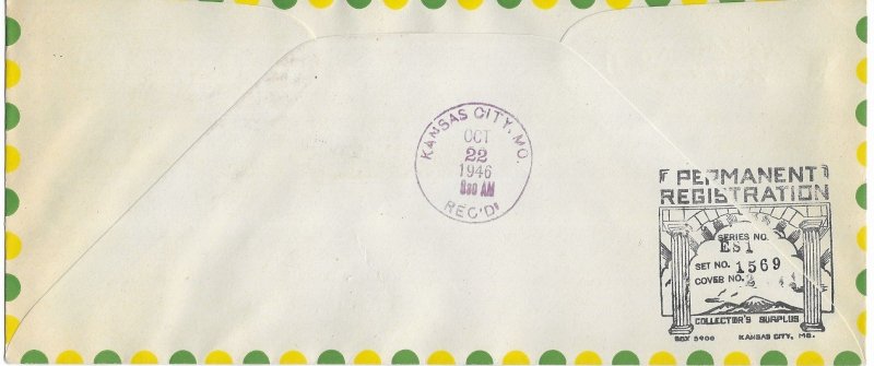 1946 FDC, #944, 3c Kearny Expedition, Pent Arts M-11, PB4, #10 envelope