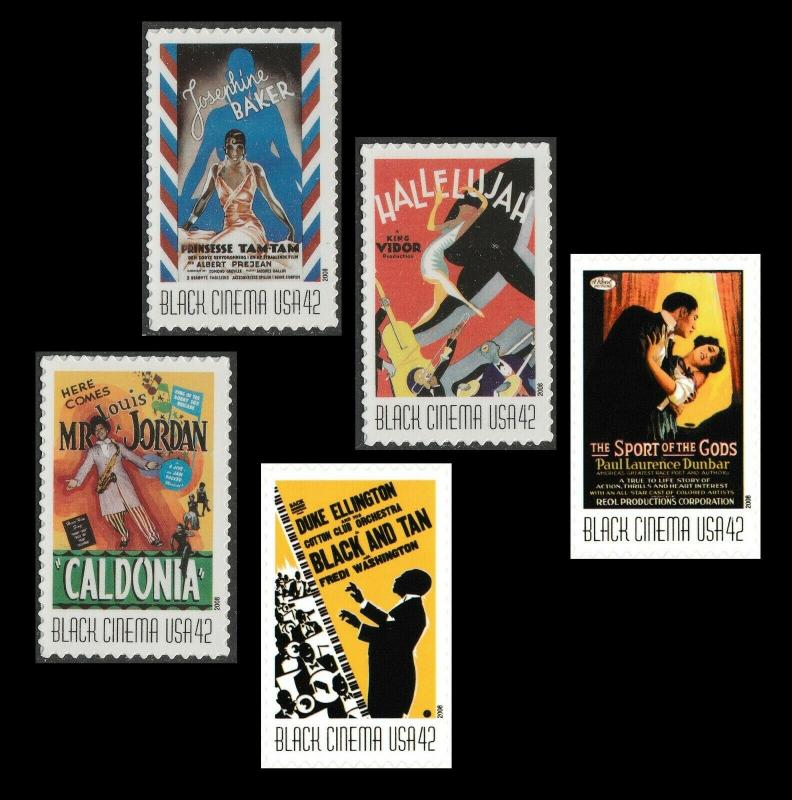 US 4336-4340 Vintage Black Cinema 42c set (5 stamps) MNH 2008
