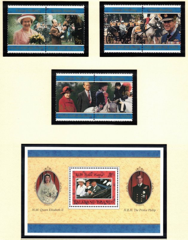 FALKLAND ISLANDS 1997 QE II Golden Wedding; Scott 679-85, SG 785-91; MNH