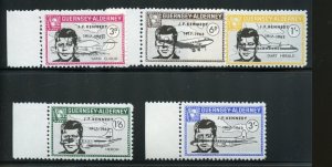 GREAT BRITAIN LOCAL GUENSEY-ALDERNEY SET OVPRINTED J.F. KENNEDY MINT NH