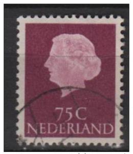 Netherlands 1953   Scott 358 used - 75c, Queen Juliana 