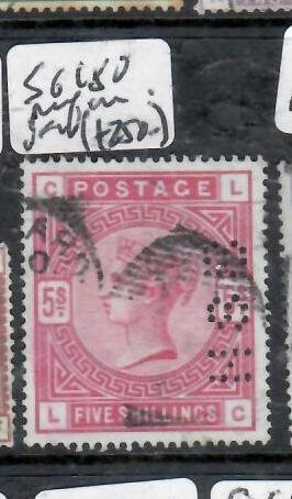 GREAT BRITAIN QV  5/-     SG 180  PERF IN    VFU     P0731B H