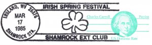 US SPECIAL PICTORIAL POSTMARK CARD IRISH SPRING FESTIVAL - IRELAND WEST VIRGINIA