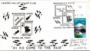 39th ANNUAL WASHINGTON STATE SQUARE DANCE FESTIVAL CACHET EVENT COVER 1990