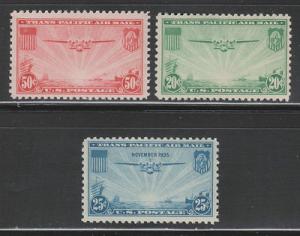 US,C20,C21,C22,CHINA CLIPPER,1930'S,AIRMAIL,MINT NH,VF