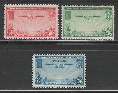 US,C20,C21,C22,CHINA CLIPPER,1930'S,AIRMAIL,MINT NH,VF