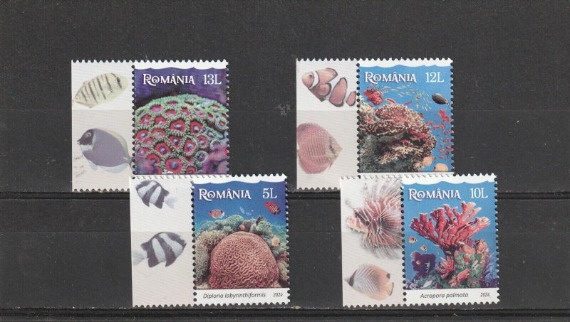 Romania STAMPS 2024 CORALS FISH MARINE LIFE MNH POST