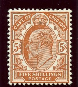 Cape of Good Hope 1903 KEVII 5s brown-orange MLH. SG 78. Sc 71.