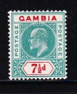 Álbum Tesoros Gambia Scott #54 7 1/2p Edward VII Nuevo