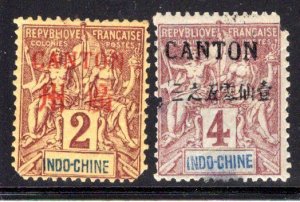 French Offices in China (Canton) #1A & 2, mint hinged, faults