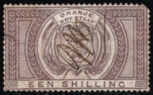 1878 Orange Free State Revenue 1 Shilling Duty Stamp Used Pen Cancel