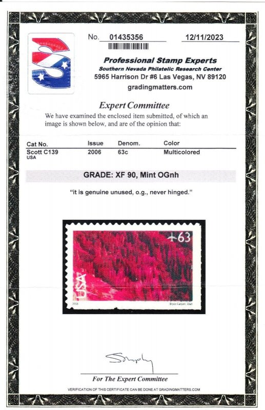 MOstamps - US #C139 Mint OG NH Grade XF 90 with PSE Cert - Lot # MO-5291 SMQ $20