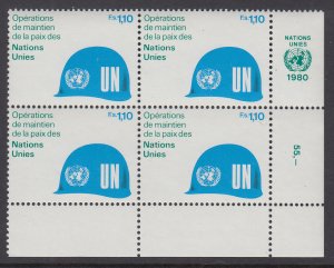 UN Geneva 92 Plate Block MNH VF