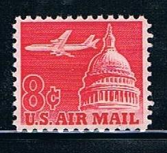 USA C64: 8c Jet over Capitol, single, MNH, F-VF