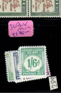 GILBERT & ELLICE ISLANDS (P0708B) POSTAGE DUE SET SG D1-8    MOG