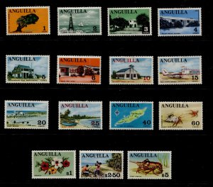 Anguilla #17-31 Pictorial Definitive Set of 15 MLH - Top 3 Values are MNH