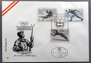 Austria #711-713 First Day Cover IX Winter Olympics