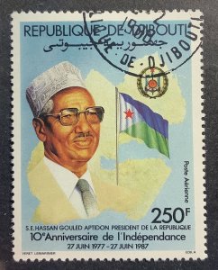 Djibouti 1987 Scott C232 CTO - 250F, President Aptidon, Independence 10th Anniv
