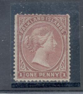 Falkland Islands Sc 1 1878 1d claret Victoria stamp mint