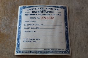 DISTILLED SPIRITS FOR EXPORTATION REVENUE STAMP 1955 - MINT NG AS ISSUED - USIR