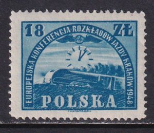 Poland 1948 Sc 435 European Railroad Schedule Conference Cracow Stamp MNH