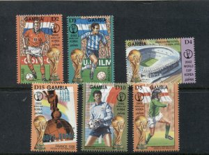 Gambia #2545-50 (2001 Soccer set) VFMNH CV $7.30