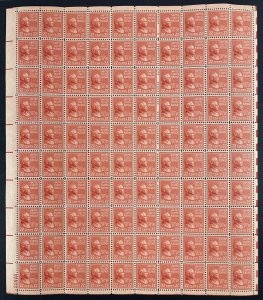 Scott 827 GROVER CLEVELAND Prexy Sheet of 100 US 22¢ Stamps MNH 1938