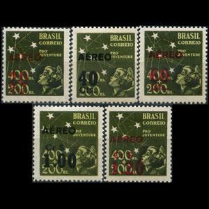 BRAZIL 1943 - Scott# C55-9 Children Surch. Set of 5 LH