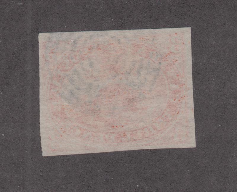 Canada Sc 4 used 1852 3c red Beaver, 4 margins VF