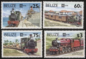 BELIZE Sc 1067-70 VF/MNH - 1996 - Trains for CAPEX '96 - Complete Set