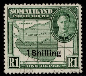 SOMALILAND PROTECTORATE GVI SG132, 1s on 1r green, FINE USED.