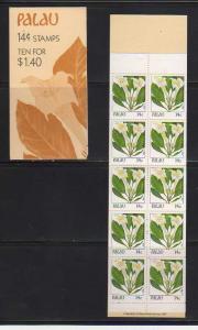 Palau MNH sc# 132b Complete Booklet Flower 2010CV $6.50