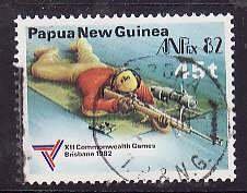 Papua New Guinea-Sc#573- id6-used 45t-Shooting-Sports-Commonwealth games-1982-