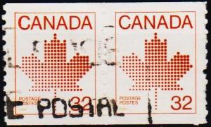 Canada. 1982 32c(Coil Pair) S.G.1036b Fine Used