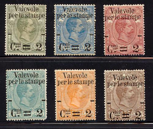 ITALY Scott #58-63, Sassone #50-55, Unused, Cat. $125.00
