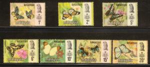 Malaysia Kelantan 1971 Sc98-104 Butterflies MNH