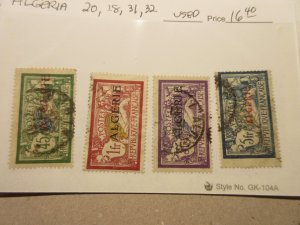 ALGERIA Scott 20, 28, 31, 32 USED Cat $16.40