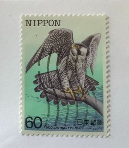 Japan 1984 Scott 1542 used - 60y, Bird, Falcon, 	Falco peregrinus fruitii