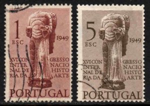 Portugal #711-12 ~ Cplt Set of 2 ~ Congress History & Art ~ Used  (1949)