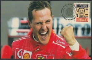 CANADA # 2996.1 - FORMULA 1 MICHAEL SCHUMACHER  POSTAGE STAMP on POSTCARD #1