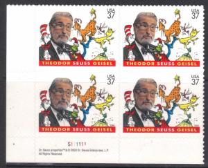 #3835, PB-4 L/L. DR. Seuss  .37 MNH