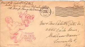 1944 Alexandria, LA - WW 2 Patriotic – Right In Der Fuherers Face- Mutual Cachet