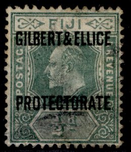 GILBERT AND ELLICE ISLANDS GV SG1, ½d green, USED. Cat £50.