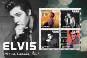 Guyana - 2013 - Elvis Presley In Canada - Sheet Of 4 - MNH