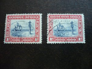 Stamps - South West Africa - Scott# 109a, 109b - Used Pair of Stamps