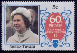 Tuvalu - Niutao, 1986, 60th Birthday QEII,  5c, used*